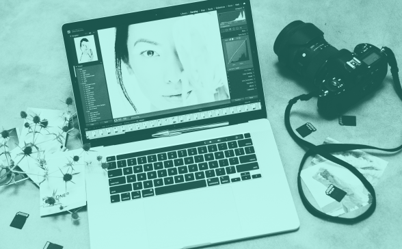 Laptop and camera