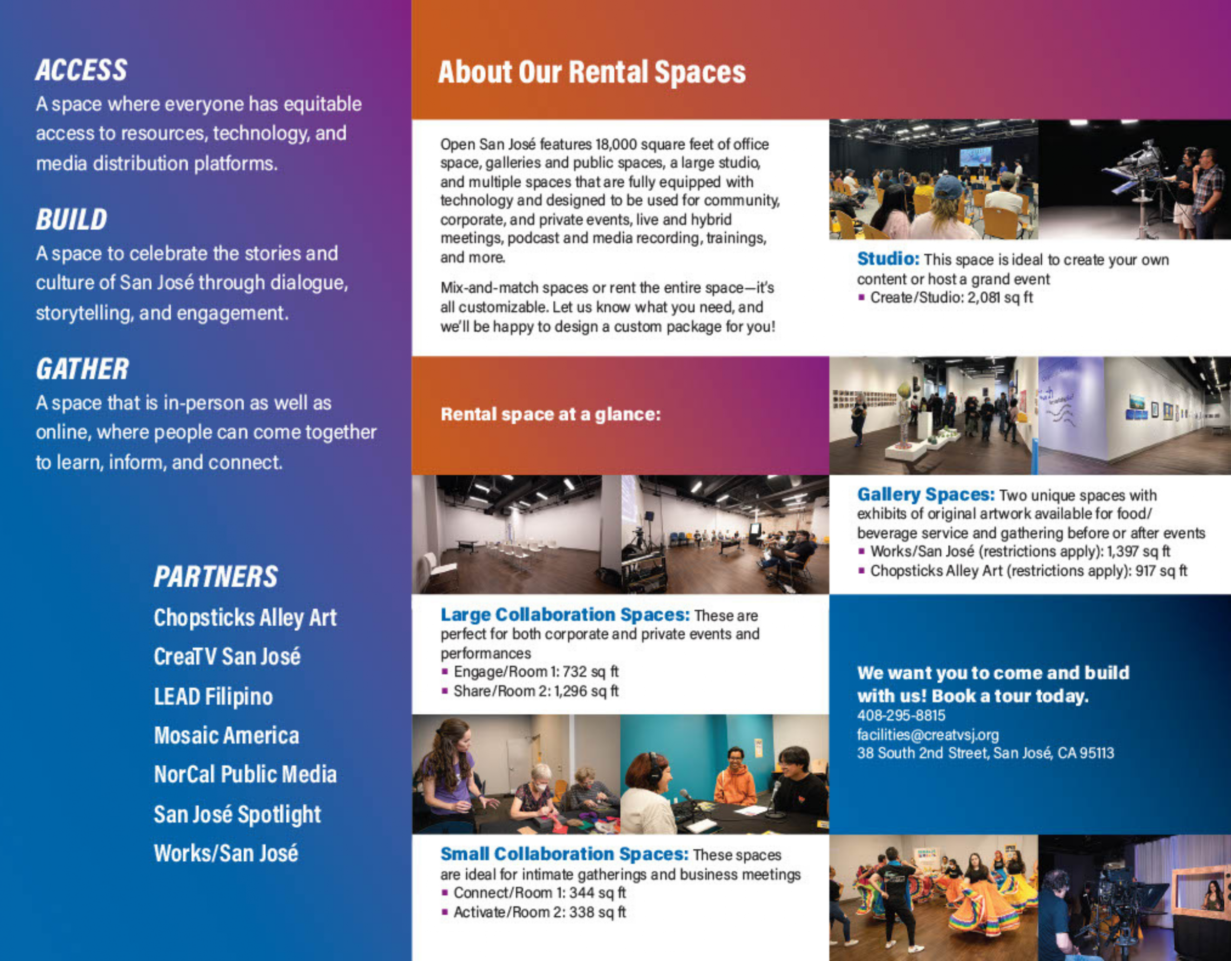 Rental spaces at a glance